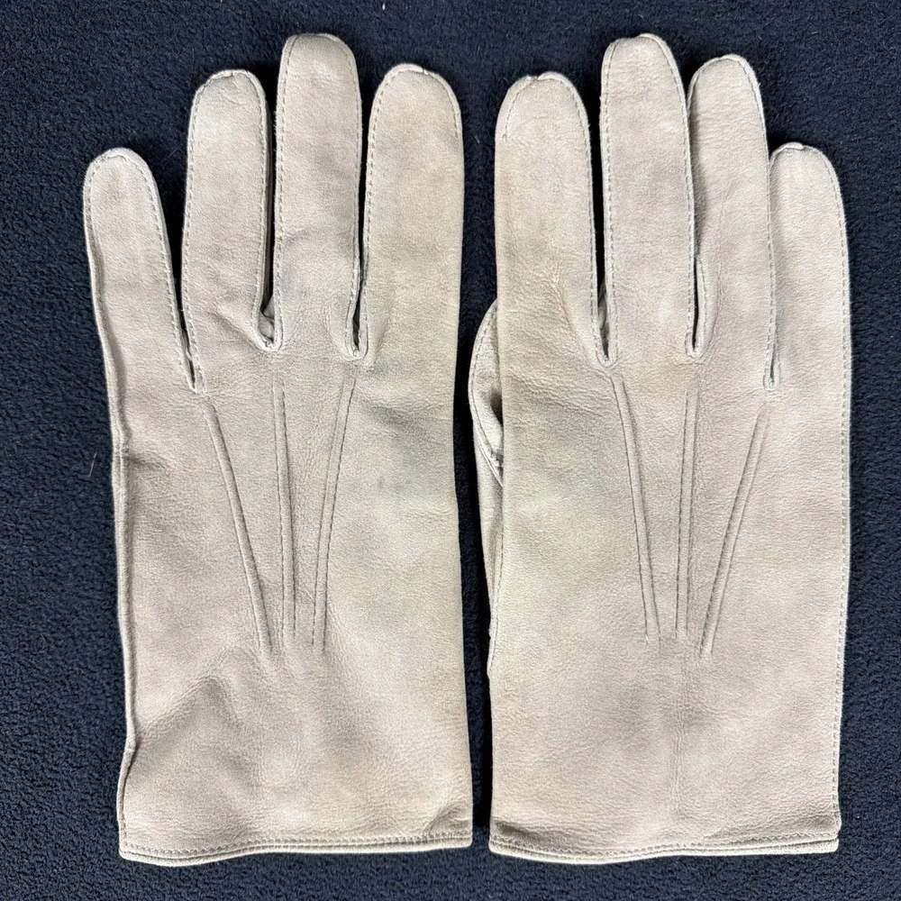 VTG 40's-50's Daniel Hays Leather Button Snap Silhouette Unlined Driving Gloves